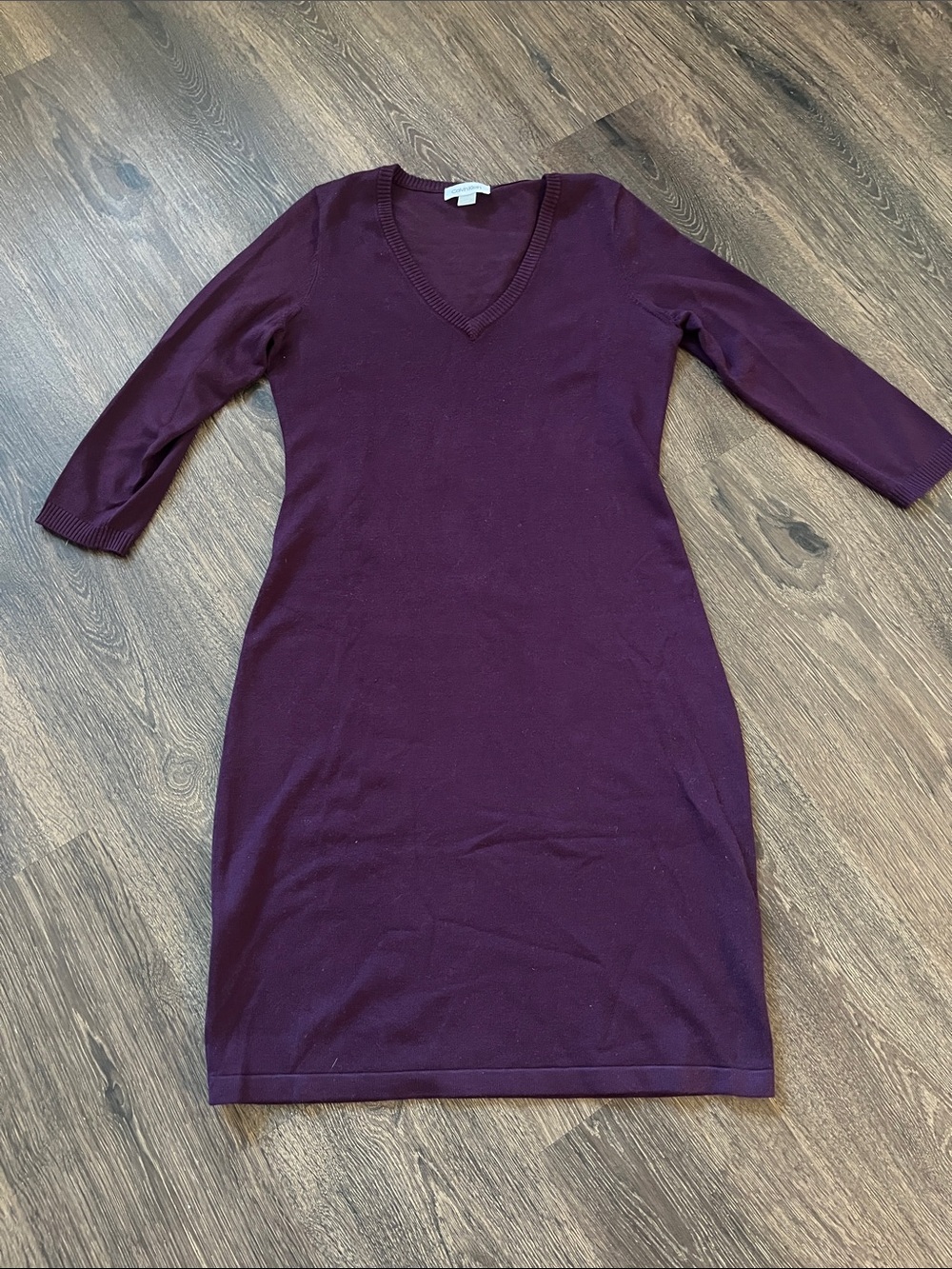 Calvin Klein PurpleV-Neck quarter Sleeve Knit Dress